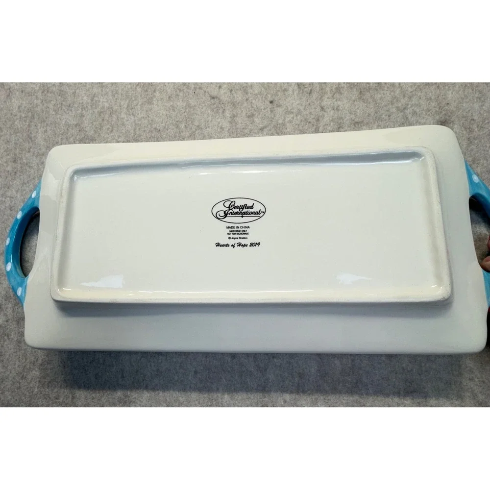 Certified International Serving Tray Unisex OS Multicolor Hearts‎ of Hope 2019